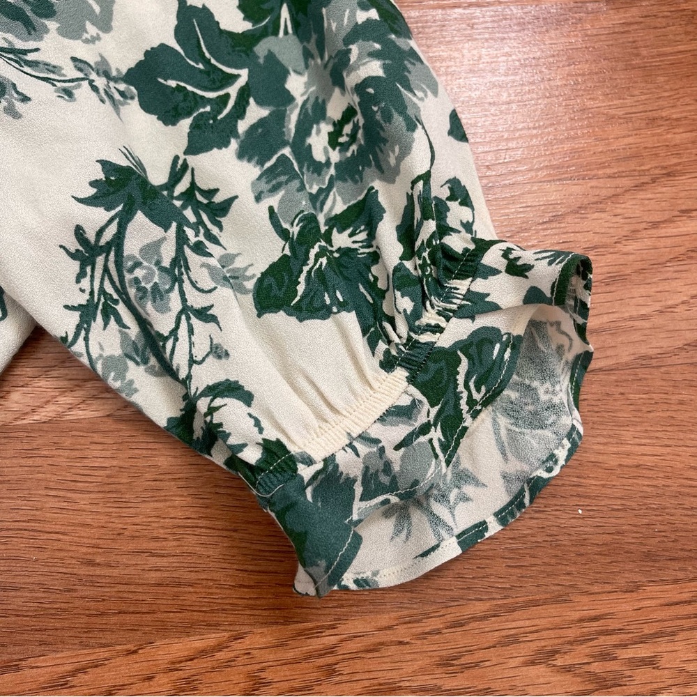 REFORMATION Adour Top Blouse Fortune Green Floral Size XS - Picture 2 of 10
